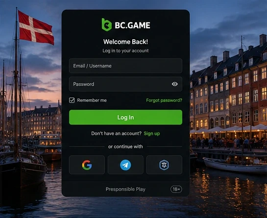 Login til BC Game Danmørk